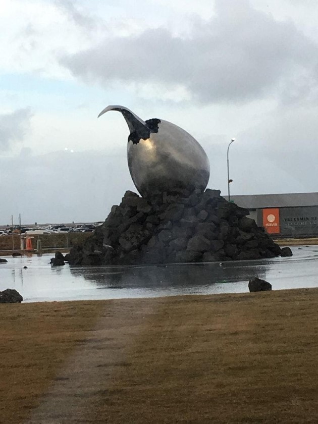 Keflavik airport sculpture.