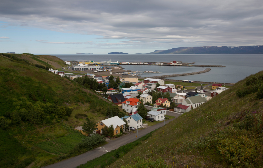 View of the Skagafjordur town.