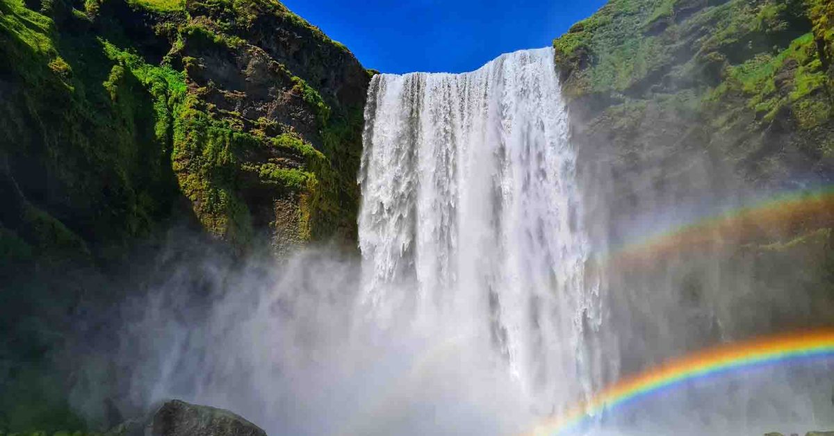 Skogafoss, waterfall, rainbow